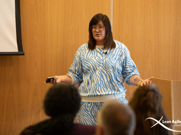 Speaker presenting to engaged group